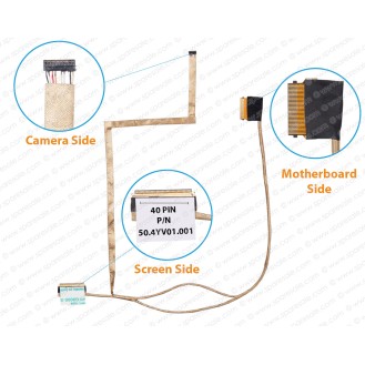 Display Cable for HP ProBook 430-G1, 435-G1, 727757-001, 50.4YV01.001 LCD LED LVDS Flex Video Screen Cable