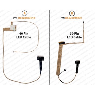 Display Cable For Toshiba Satellite L500, L505, L500D, L505D, DC02000UC10, DC02000S800 LCD LED LVDS Flex Video Screen Cable