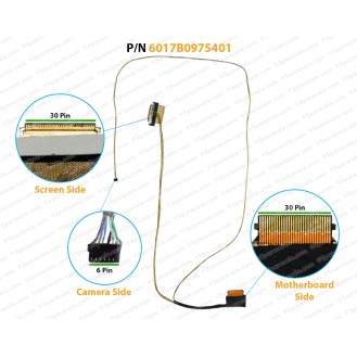 Display Cable For HP Notebook 14-CF, 14-CK, 14-CM, 14-DF, 14S-DK, 14-DK, 14S-CR, 14-CR, 240-G7, 245-G7, 246-G7, 6017B0975401, 6017B0975901 LCD LED LVDS Flex Video Screen Cable