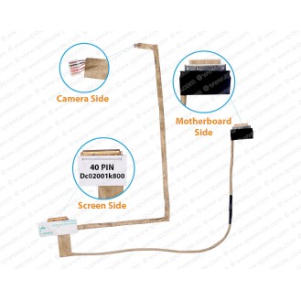 Display Cable for Samsung Series 3 NP350E5C, NP365E5C, NP350V5C, NP355E5C, NP355E5X, NP365E5, DC02001K800 LCD LED LVDS Flex Video Screen Cable 