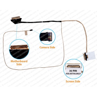 Display Cable For DELL LATITUDE 3460, 3470, P63G, 0Y2PP7, Y2PP7, 450.05706.0021, 450.05706.0001 ( Non-Touch Screen Cable ) LCD LED LVDS Flex Video Screen Cable 