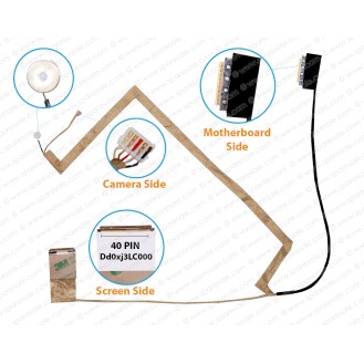 Display Cable For ASUS K55, K55A, K55V, K55VM, X55U, X55A, X55C, X55VD, A55, R500V, DD0XJ3LC000, DD0KJBCM000, 14006-00050200, 14006-00050100, 14006-00050000, DD0XJ3LC010, 14006-00050400 LCD LED LVDS Flex Video Screen Cable ( Screen Side 40 Pin )