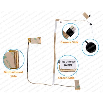 Display Cable For Asus X550LC, X550LD, X550LA, X550LB, Y581L, K550L, K550LA, DC02001MC10, 1422-01MB000 LCD LED LVDS Flex Video Screen Cable ( Touch Screen )