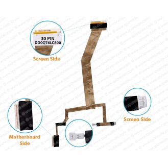 Display Cable For HP Pavilion DV5-1000, DV5-1100, DV5-1200 Series, DDCB003CMD0, DDCB003CMD5, DD0QT6LC800, DDC9003AWD321, DDC9003AAD325, DD0QT6LC900, DD0QT6LC000, 493020-001 LCD LED LVDS Flex Video Screen Cable