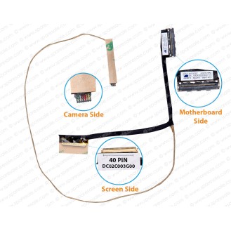 Display Cable For HP Envy 6-1000, ENVY6-1006SA, Envy6-1006ea, Envy6-1010us, Envy6-1014nr, Envy6-1015nr, Envy6-1040ca, QAU50, DC02C003G00 LCD LED LVDS Flex Video Screen Cable