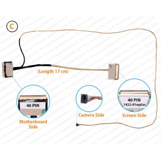 (C) ( Screen Side 40 Pin ) ( Motherboard Side 40 Pin ) ( Length 17 Cm ) 1422-01UQ0AS, 1422-01UR0AS, 1422-01UN0AS