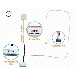 (E) ( Screen Side 30 Pin )  ( Motherboard Side 40 Pin ) ( Length 17.5 Cm ) 1422-01sv0as, 1422-01t10as