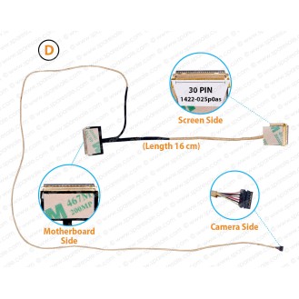 (D) ( Screen Side 30 Pin )  ( Motherboard Side 40 Pin ) ( Length 16 Cm ) 14005-01850000, 1422-025p0as