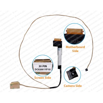 Display Cable For Lenovo IdeaPad 320, 330 320-15IAP, 320-15IABR, 320-15AST, 320-15ABR, 330-15IKB, DC02001YF10, DC02001YF20, DC02001YF00 LCD LED LVDS Flex Video Screen Cable  ( 30 Pin ) ( Non Touch )