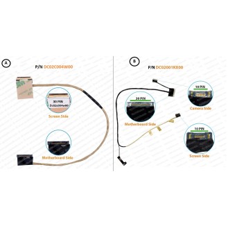 Display Cable For Lenovo ThinkPad X250, X240, X240S, X240I, X260, X260I, P22S, VAZ50, 0CKD2W, 04X0877, 04X0878, SC10A39905, DC02C004W00, DC02001KX00, DC02C008N10 LCD LED LVDS Flex Video Screen Cable