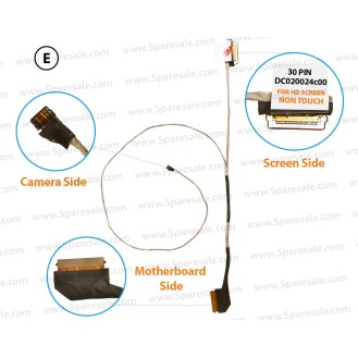 (E) ( 30 Pin Screen Side For HD Screen ) NON TOUCH DC020024C00, DC020026Q00, 0MC2TT, 0TM46K, OTM46K, AAL20