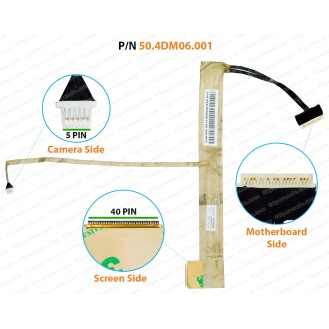 Display Cable For Lenovo Ideapad B450, B450A, B450L, 50.4DM06.001, 50.4DM01.002, 50.4DM01.001 LCD LED LVDS Flex Video Screen Cable