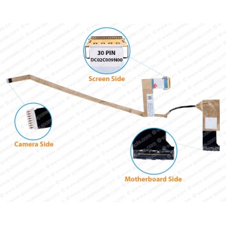 Display Cable For Dell Precision M4800, VAQ10, DC02C009N00, 0WJ640 LCD LED LVDS Flex Video Screen Cable ( 30 Pin )