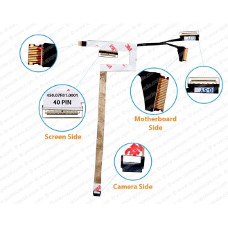 Display Cable For DELL Inspiron 13-5368, 13-5378, 13-5379, 0FTRJC, 450.07R01.0021, 450.07R01.0011, 450.07R01.0001 LCD LED LVDS Flex Video Screen Cable ( 40 Pin )