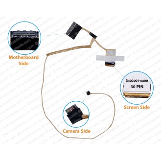 Display Cable For Lenovo IdeaPad Yoga 2 Y40, Y40-70, Y40-80, Y50, Y50-70, DC02001WA00 LCD LED LVDS Flex Video Screen Cable ( Non Touch Screen Cable )