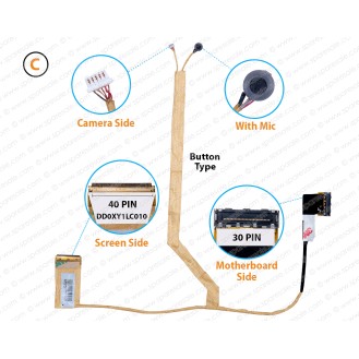 (C) ( 30 Pin Button Motherboard Side ) with Mic ( 40 Pin Screen Side ) DD0XY1LC010 DD0XY1LC000