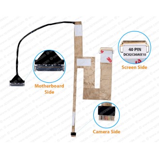 Display Cable For Dell Latitude E7270, AAZ50, DC02C00AX00, DC02C00AX10, 02K2J9 LCD LED LVDS Flex Video Screen Cable ( Touch Screen )