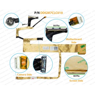 Display Cable For Dell XPS 17-L702X,17-L702, 0P4J7R, DDGM7CLC010 LCD LED LVDS Flex Video Screen Cable ( TOUCH SCREEN )