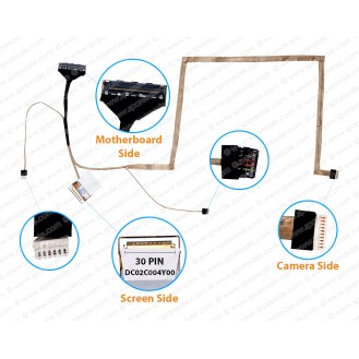 Display Cable For Dell Latitude E7240, VAZ50, 0JTJY5, DC02C004Y00 LCD LED LVDS Flex Video Screen Cable