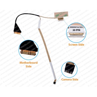 Display Cable For HP ProBook 430-G4, DD0X81LC000, DD0X81LC011, DD0X81LC021, DD0X81LC111, DD0X81LC302 LCD LED LVDS Flex Video Screen Cable  ( Non-Touch )