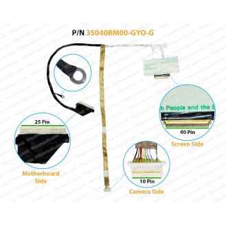 Display Cable For HP ProBook 6560B, 6565B, 6570B, 6575B EliteBook 8560p, 8570p LCD LED LVDS Flex Video Screen Cable ( 40-PIN )