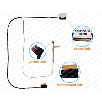 Display Cable For HP Pavilion 14-AM, 14-AN, 14-AC, 14-AF, 240-G5, 240-G5, 240-G4, 858075-001, 6017b0736703, 6017B0736901 LCD LED LVDS Flex Video Screen Cable ( 30 Pin Screen Side )