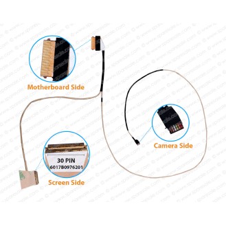 Display Cable For HP Notebook 14-CK, 14-CM, 14-CY, 14-DG, 14-DF, 14-CF, 14Q-CS, 240-G7, 245-G7, 246-G7, 240G7, 246G7, 245G7, L23182-001, L24694-001, 6017B0976201, 6017B0976301 LCD LED LVDS Flex Video Screen Cable ( 30-Pin )