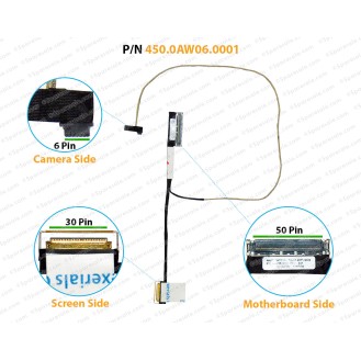 Display Cable For Dell Latitude 13-3380, Chromebook 13-3180, 450.0AW06.0001, 0F5HHH LCD LED LVDS Flex Video Screen Cable ( Non-Touch Screen Cable )