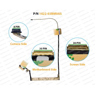 Display Cable For Asus X512, X512F, X512FA, X512FL, X512UF 1422-03BM0AS, 14005-02890700 ( 30-Pin ) LCD LED LVDS Flex Video Screen Cable 