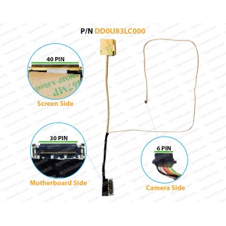 Display Cable For HP Pavilion 14-N, 14-N000, 14-N200, DD0U83LC000, DD0U83LC010, DD0U83LC020 LCD LED LVDS Flex Video Screen Cable