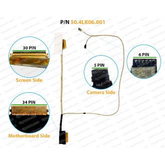 Display Cable For Acer Aspire V5-122, V5-122P, V5-123P, MS2377, V5-132, V5-132P, E3-111, 50.4LK06.001, 50.4LK06.002 50.4LK06.032 50.M92N1.004 50.4LK06.011 LCD LED LVDS Flex Video Screen Cable 