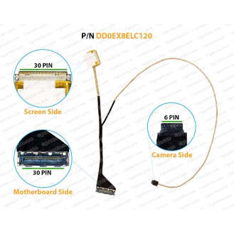 Display Cable For ASUS X200CA, X200MA, DD0EX8ELC120 LCD LED LVDS Flex Video Screen Cable ( 30-Pin ) 