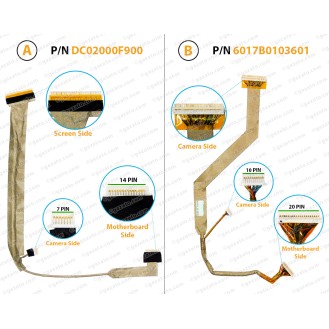 Display Cable For Toshiba Satellite A200, A205, A210, A215, DC02000F900, 6017B0103701 LCD LED LVDS Flex Video Screen Cable