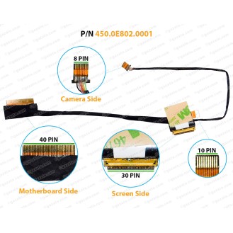 Display Cable For HP PAVILION X360 14-CD, 14CD, 14M-CD, 450.0E802.0001 LCD LED LVDS Flex Video Screen Cable