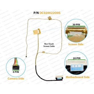 Display Cable For ASUS G551, GL551JM, GL551JW, N551, N551J, N551JB, N551JK, N551JM, N551JQ, N551Z, N551ZU, DC020022O0S LCD LED LVDS Flex Video Screen Cable (Non-Touch Screen)