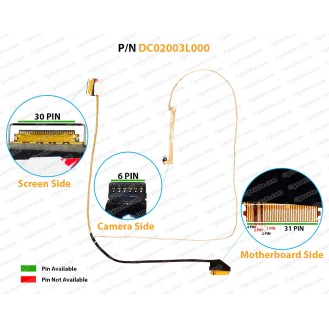 Display Cable For Dell Inspiron 15-5593, 15-5594, 0FY9WT, DC02003L000, 0YNDYW, DC02003MG00 LCD LED LVDS Flex Video Screen Cable 30-PIN