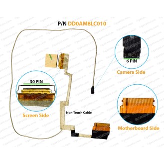 Display Cable For Dell Vostro 14-5000, 14-5459, V5459, P68G, DD0AM8LC010, DD0AM8LC000, 0D85J3, D85J3 ( Non-Touch ) LCD LED LVDS Flex Video Screen Cable 