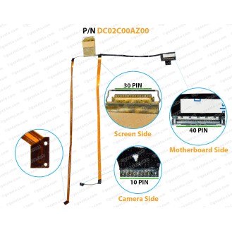 Display Cable For Lenovo ThinkPad E480, E485, E490, R480, R490, 01LW170, DC02C00AZ00, DC02C00AZ10, DC02C00AZ20 LCD LED LVDS Flex Video Screen Cable( 30 PIN )