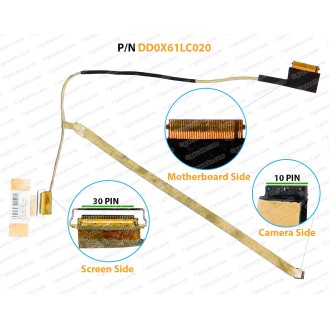 Display Cable For HP PROBOOK 430-G3, 430G3, 435-G3, 435G3, 837248-001, DD0X61LC020 LCD LED LVDS Flex Video Screen Cable