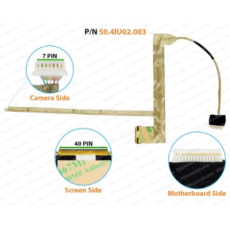 Display Cable For Dell Inspiron M4040, M4050, N4040, N4050, Vostro 2420, 1450, 3420, 50.4IU02.301, 50.4IU02.201, 50.4IU02.101, 50.4IU02.001, 0K46NR LCD LED LVDS Flex Video Screen Cable 