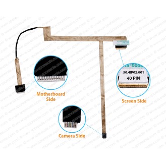 Display Cable For Dell Inspiron 15R-3520, 15RF-3520, 15N-M5040, N5040, N5050, 3520, Vostro 1540, 1550, 2520, 50.4IP02.102, 50.4IP02.201, 50.4IP02.202, 50.4IP02.301, 50.4IP02.001, 50.4IP02.002, 05WXP2 LCD LED LVDS Flex Video Screen Cable