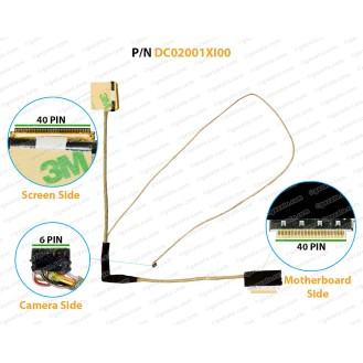 Display Cable For HP Pavilion 14-R, 14R, 14-G, 14G, 240-G3, 246-G3, 260-G3, 240G3, 246G3, 260G3, DC02001XI00, DC02001X100, 757601-001 LCD LED LVDS Flex Video Screen Cable 