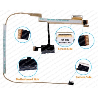 Display Cable For Dell Inspiron 11-3000, 11-3132, 11-3147, 11-3148, 11-3153, 11-3157, 11-3158, P20T, 450.00K01.0001, 450.00K01.0003, 01DH6J LCD LED LVDS Flex Video Screen Cable