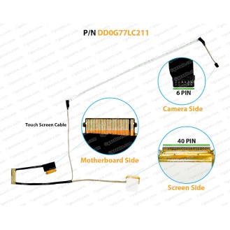 Display Cable For HP Pavilion 15-CK, 15CK, 15-CC, 15CC, 15-CD, 15CD, G77 DD0G77LC211 LCD LED LVDS Flex Video Screen Cable ( 40-Pin Touch Screen )