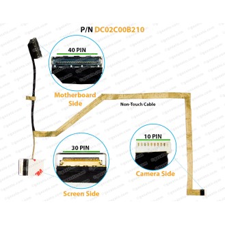 Display Cable For Dell Latitude E5470, 5470, DC02C00B210, DC02C00B200, CN-0TMN3T, 0TMN3T, ADM70 LCD LED LVDS Flex Video Screen Cable ( NON-TOUCH 30 PIN )