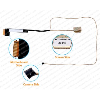 Display Cable For Lenovo IdeaPad 310-14IBR, 310-15IBR, 310-15IKB, 510-ISK, 510-IKB, 310-15ABR, 310-15ISK, DC02001W120, DC02001W100, DC02001W110, 5C10L35864 LCD LED LVDS Flex Video Screen Cable