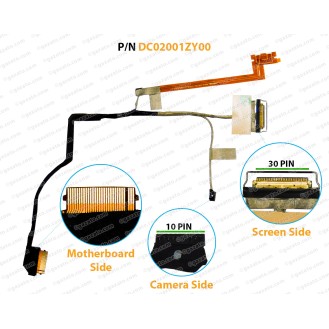 Display Cable For Lenovo Legion Y7000-15, Y7000-15ISK, Y530-15, Y530-15ICH, Y530-151CH, DC02001ZY00, DC02001ZY10, EY515, FY515 LCD LED LVDS Flex Video Screen Cable